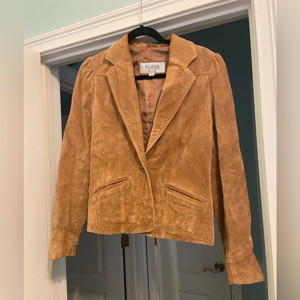 WILSON’S Leather Brown One Button Womens 100% Leather Jacket